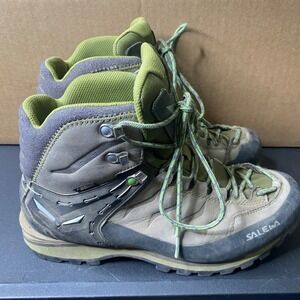 Salewa MS Rapace GTX Mens Hiking Boots Pewter Emerald Gore-Tex Vibram Size 8.5
